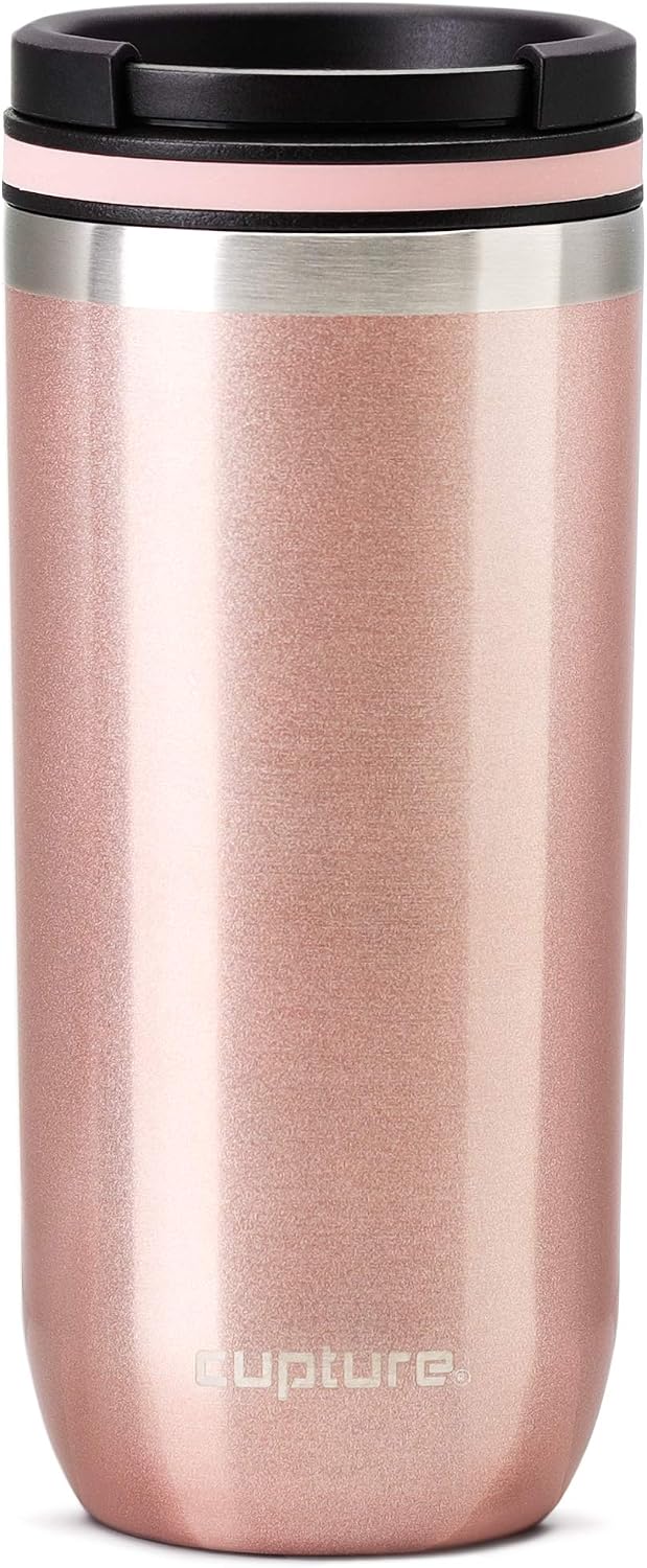 TWIST-TOP Vacuum-Insulated Stainless Steel Travel Mug, 16 oz, Gunmetal Gray