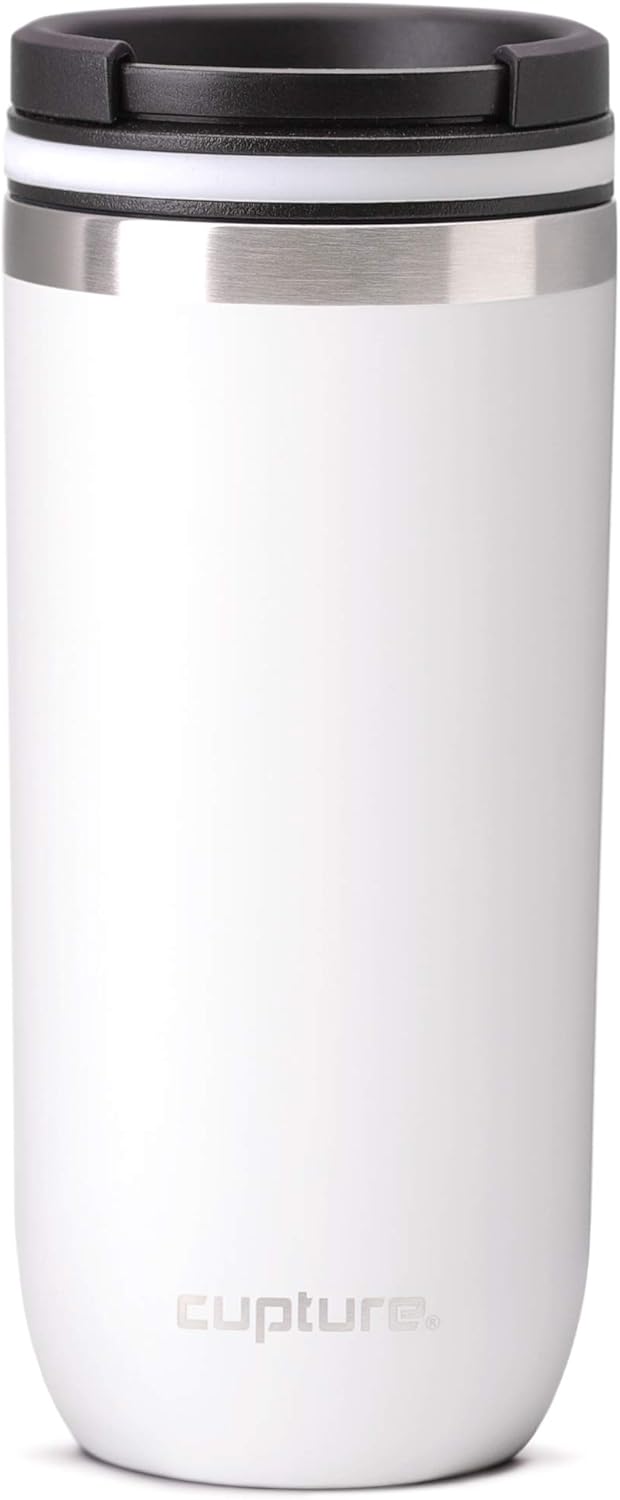 TWIST-TOP Vacuum-Insulated Stainless Steel Travel Mug, 16 oz, Gunmetal Gray