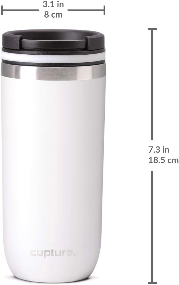 TWIST-TOP Vacuum-Insulated Stainless Steel Travel Mug, 16 oz, Gunmetal Gray