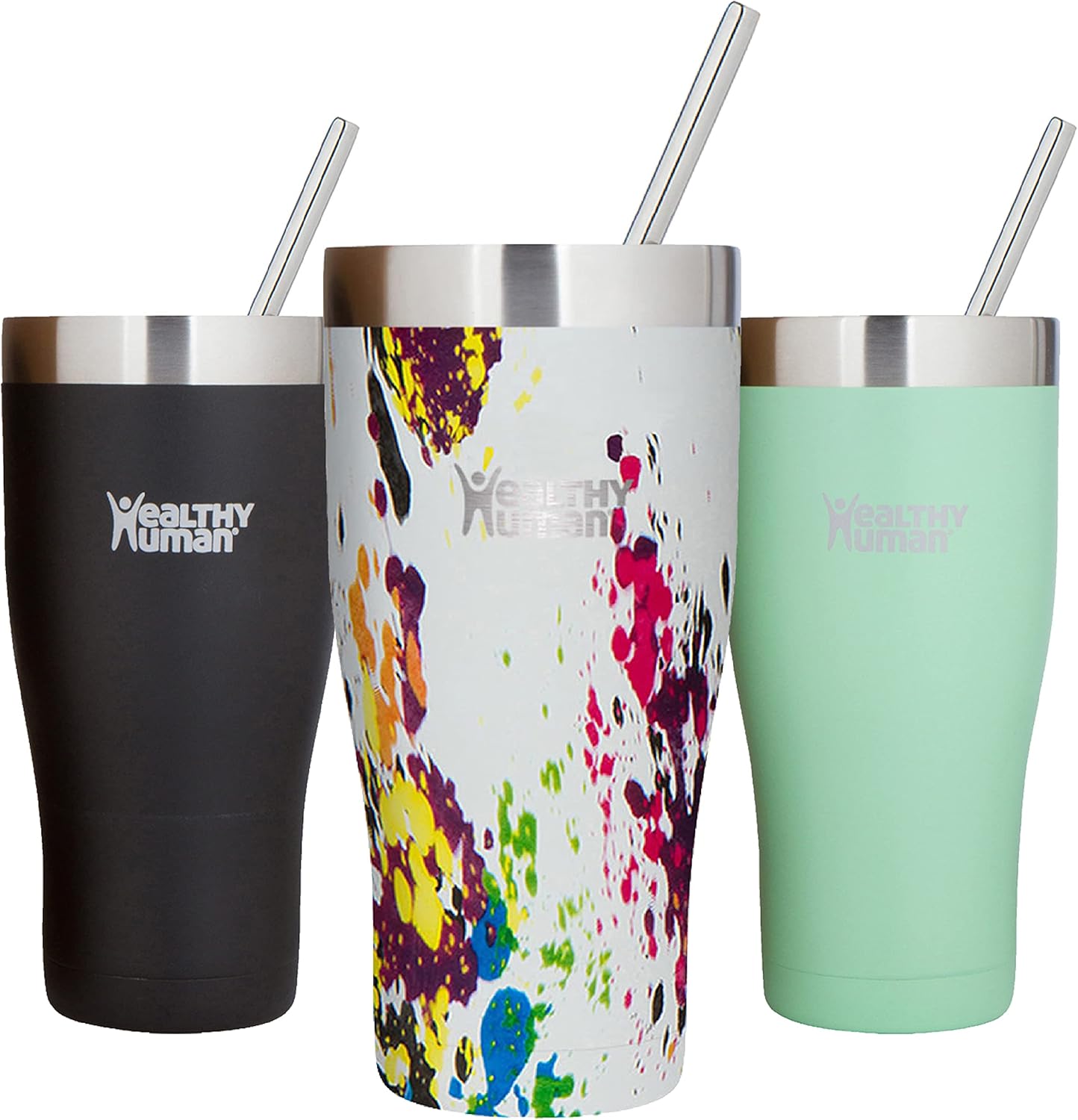 Stainless Steel Tumbler with Straw & Lid | Splash Proof Insulated Travel Cup | Eco-Friendly Coffee Tumblers | Water Cups with Straws Cleaner and Splash Proof Lids (32oz, Lilac)