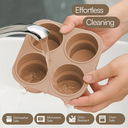 Silicone Freezer Tray with Lid - Stackable 2 oz Large Ice Cube Molds for Homemade Purees, Egg Bites, Broth Food Storage - Dishwasher Safe (Pink) - 2 Pack