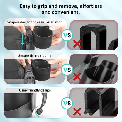 Forward-Facing Support Bar + 2-Pack Stroller Wagon Snack Tray with Spill-Proof Cup Holders - Wonderfold Accessories Compatible with WONDERFOLD W2 Elite/Luxe 2-Seater Wagons, Detachable & Easy Install