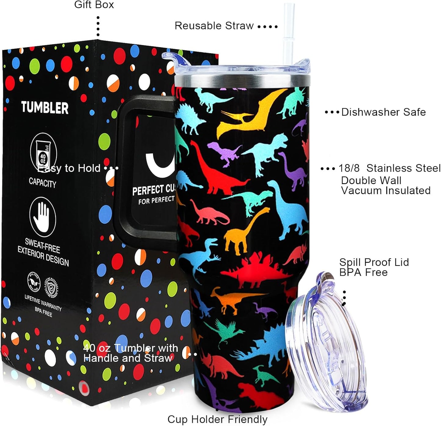Dental Assistant 40 oz Tumbler with Handle Straw Lid Leak Proof | Travel Coffee Mug Insulated Hot Cold Ice Christmas Mothers Day Birthday Gifts for Women Dental Assistant