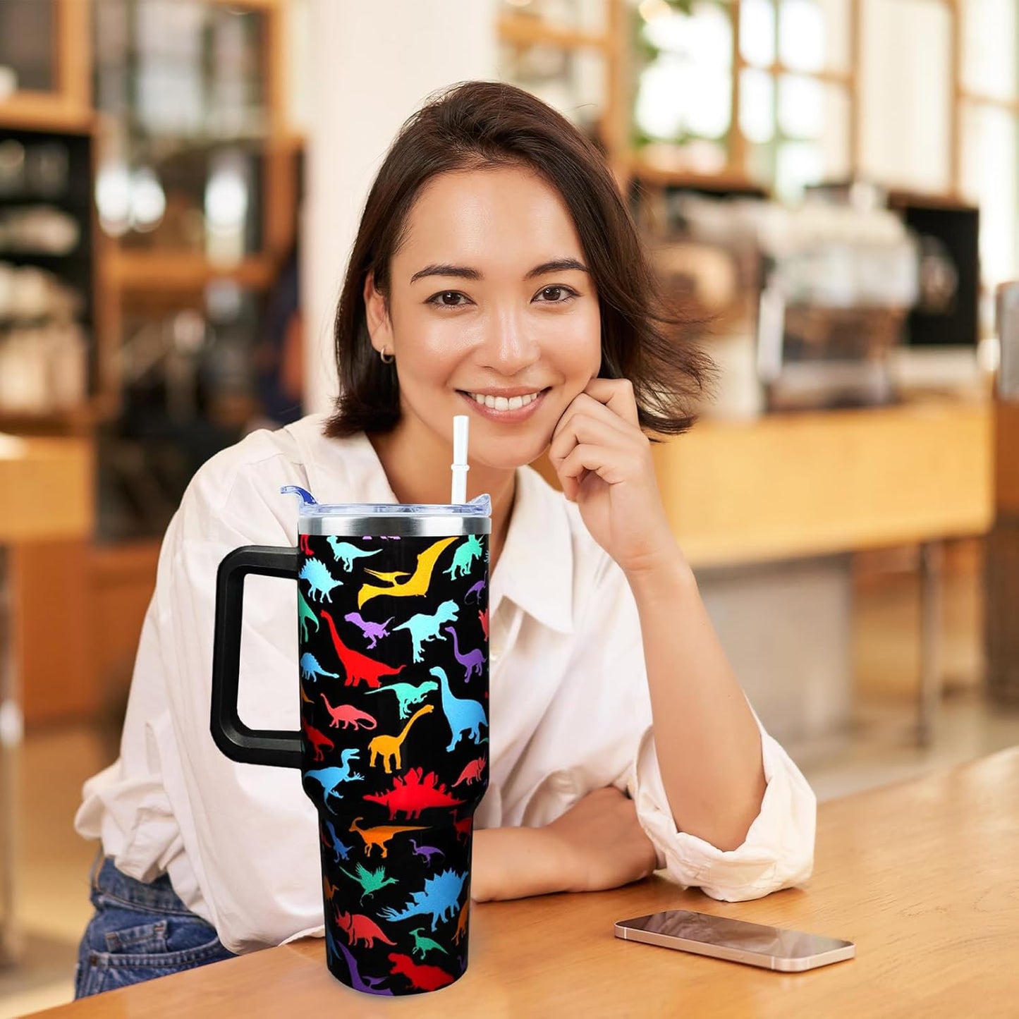 Dental Assistant 40 oz Tumbler with Handle Straw Lid Leak Proof | Travel Coffee Mug Insulated Hot Cold Ice Christmas Mothers Day Birthday Gifts for Women Dental Assistant