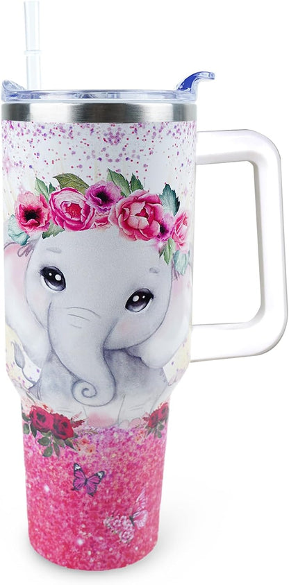 Dental Assistant 40 oz Tumbler with Handle Straw Lid Leak Proof | Travel Coffee Mug Insulated Hot Cold Ice Christmas Mothers Day Birthday Gifts for Women Dental Assistant