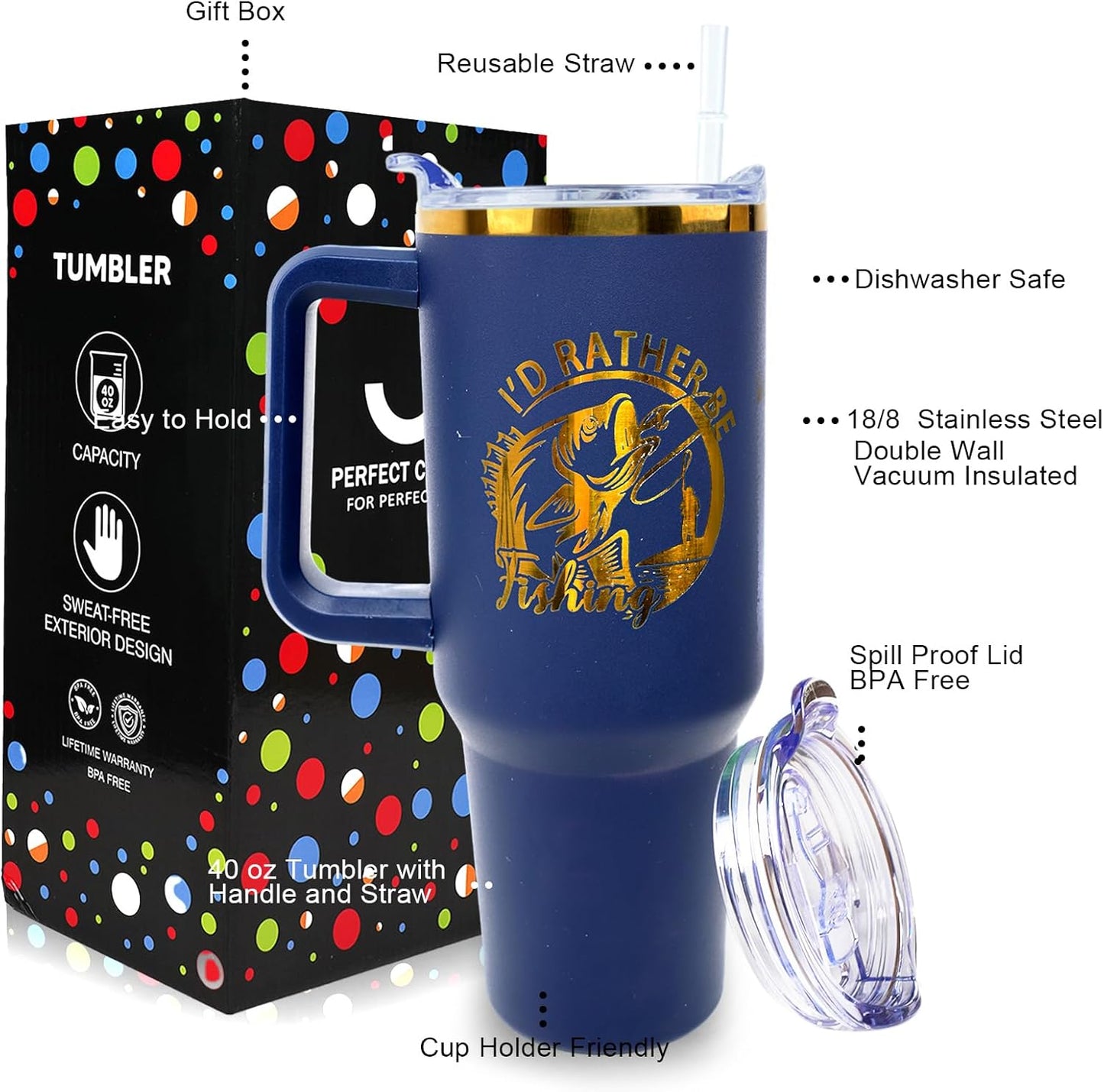 Dental Assistant 40 oz Tumbler with Handle Straw Lid Leak Proof | Travel Coffee Mug Insulated Hot Cold Ice Christmas Mothers Day Birthday Gifts for Women Dental Assistant