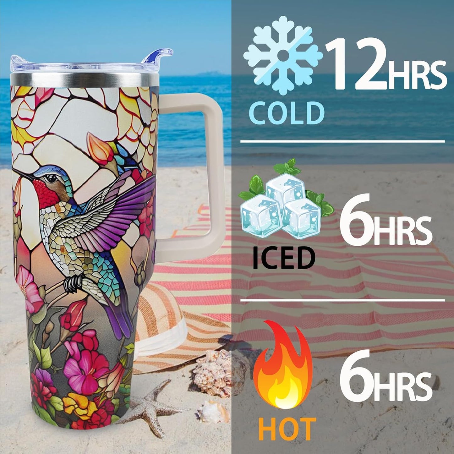 Dental Assistant 40 oz Tumbler with Handle Straw Lid Leak Proof | Travel Coffee Mug Insulated Hot Cold Ice Christmas Mothers Day Birthday Gifts for Women Dental Assistant
