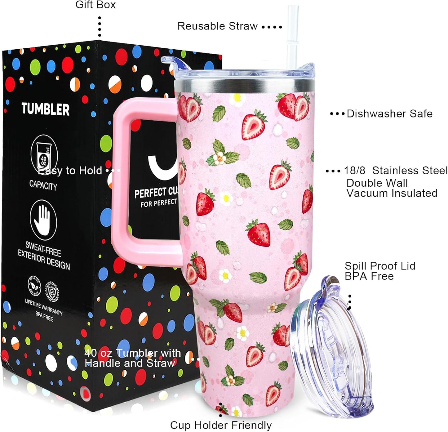 Dental Assistant 40 oz Tumbler with Handle Straw Lid Leak Proof | Travel Coffee Mug Insulated Hot Cold Ice Christmas Mothers Day Birthday Gifts for Women Dental Assistant