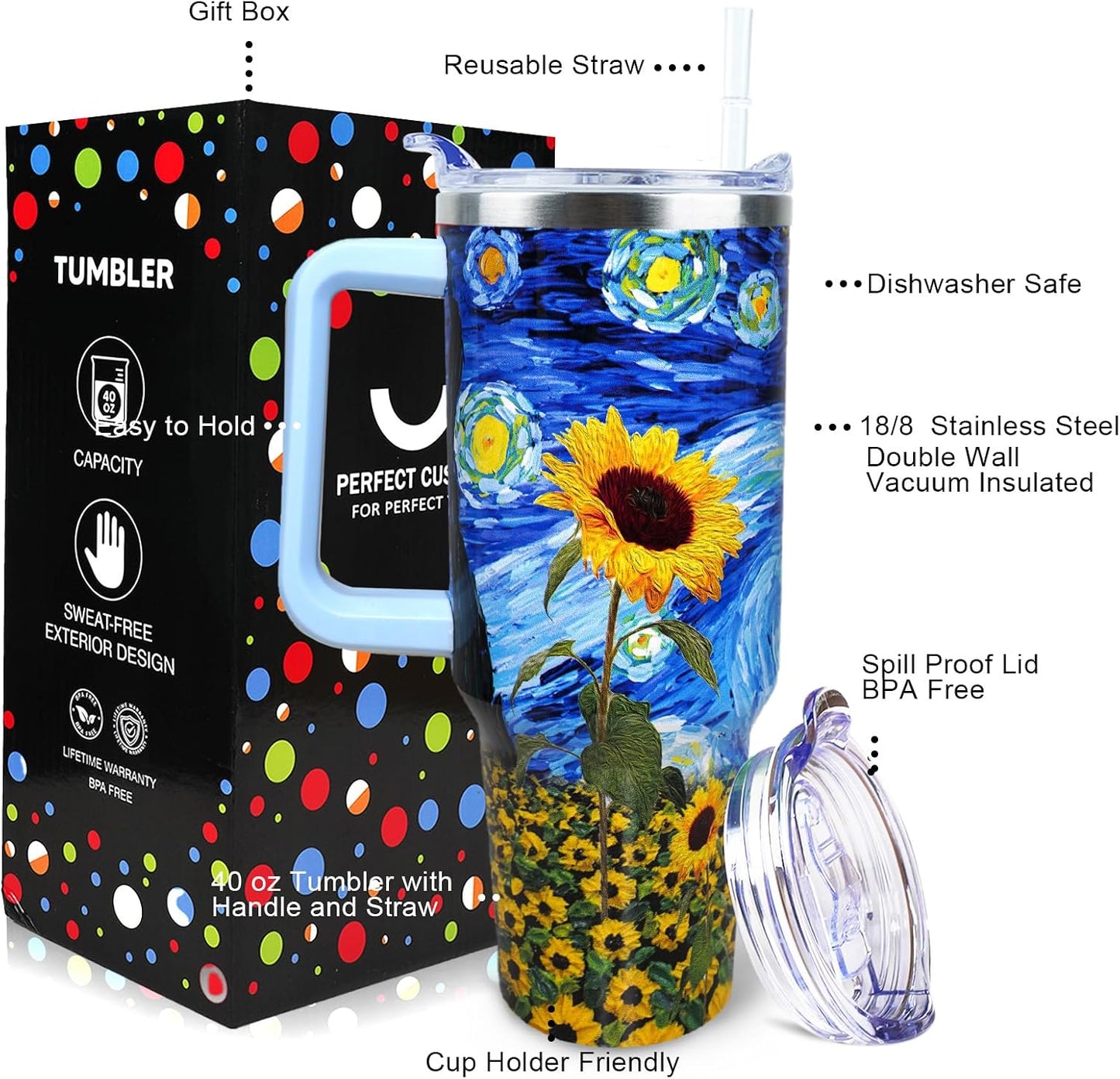 Dental Assistant 40 oz Tumbler with Handle Straw Lid Leak Proof | Travel Coffee Mug Insulated Hot Cold Ice Christmas Mothers Day Birthday Gifts for Women Dental Assistant