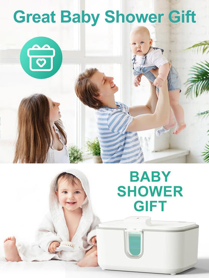 Baby Wipes Warmer, Diaper Wipe Warmer with Night Light, White