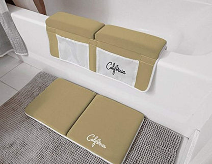 Blue Bath Kneeler and Elbow Rest Bundle (22"x11"x1.5") Cushion Protection for Parents During Baby Bath Tub Time (Blue)