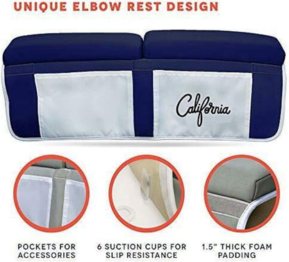 Blue Bath Kneeler and Elbow Rest Bundle (22"x11"x1.5") Cushion Protection for Parents During Baby Bath Tub Time (Blue)
