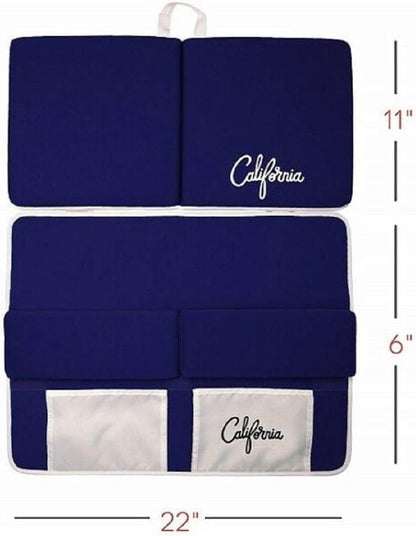 Blue Bath Kneeler and Elbow Rest Bundle (22"x11"x1.5") Cushion Protection for Parents During Baby Bath Tub Time (Blue)