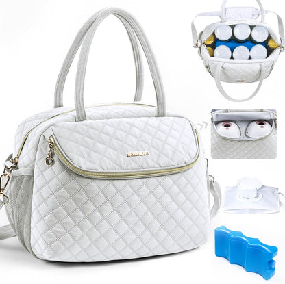Breastmilk Cooler Travel Bag with 2pcs Wipes Dispensers and Ice Pack -Baby Bottle Cooler Bag for 6 Baby Bottles Up to 9 Ounce - Breast Pump Bag, Breastmilk Storage Bag, Bottle bag for Daycare
