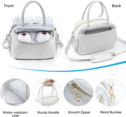 Breastmilk Cooler Travel Bag with 2pcs Wipes Dispensers and Ice Pack -Baby Bottle Cooler Bag for 6 Baby Bottles Up to 9 Ounce - Breast Pump Bag, Breastmilk Storage Bag, Bottle bag for Daycare