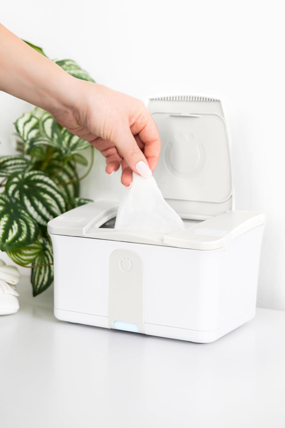 Baby Wipes Warmer & Dispenser with Nightlight, Top-Heating System, Oat