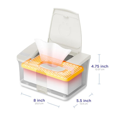 Baby Wipes Warmer & Dispenser with Nightlight, Top-Heating System, Oat