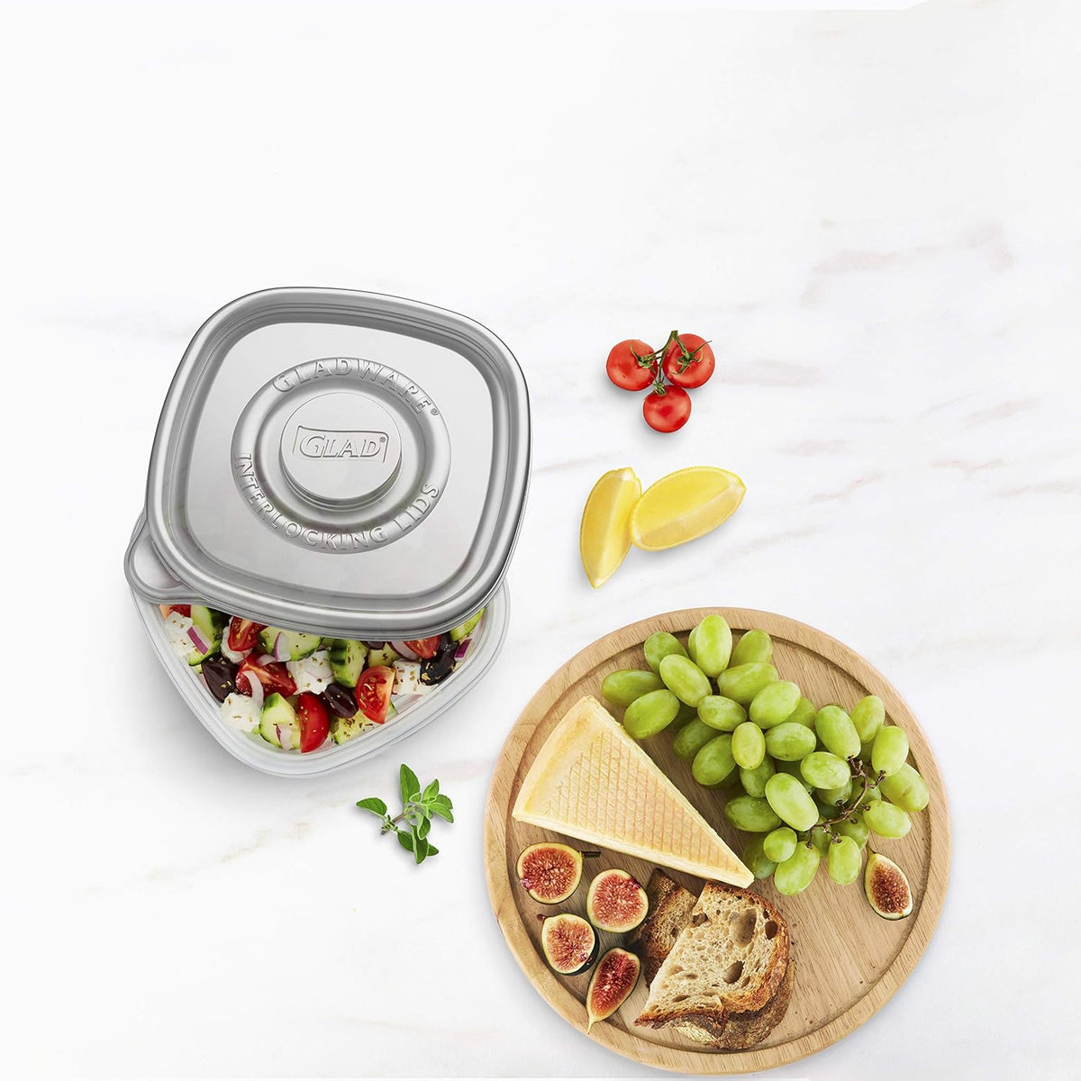 Glad GladWare Home Mini Round Food Storage Containers - Small Meal Container Holds up to 4 Ounces of Food - Lock Tight Seal, 8 Count