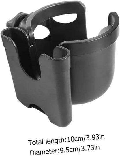 Multi Functional Plastic Stroller Cup Holder with Phone Box Trolley Bottle and Water Cup Rack Easy Installation for Flat Rods and Practical Storage