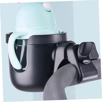 Multi Functional Plastic Stroller Cup Holder with Phone Box Trolley Bottle and Water Cup Rack Easy Installation for Flat Rods and Practical Storage