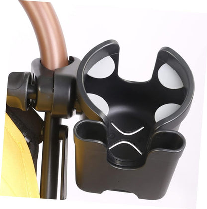 Multi Functional Plastic Stroller Cup Holder with Phone Box Trolley Bottle and Water Cup Rack Easy Installation for Flat Rods and Practical Storage