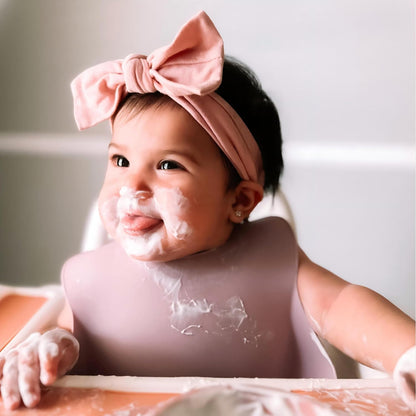 Silicone Baby Bibs Set of 3, BPA Free Waterproof Baby Bibs for Eating, Soft Adjustable Silicone Bibs for Babies 6-12 Months, Toddler Bibs with Pocket Food Catcher (Cream/Buck/Olive Green)