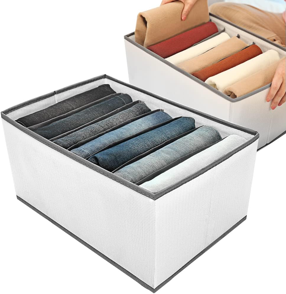 7-Grid Closet Organizers and Storage Bins with Dividers for Clothes