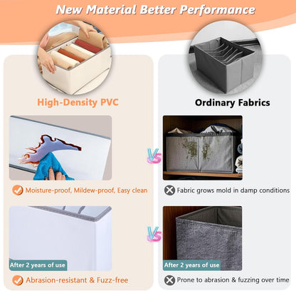 7-Grid Closet Organizers and Storage Bins with Dividers for Clothes