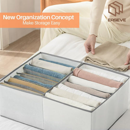 7-Grid Closet Organizers and Storage Bins with Dividers for Clothes