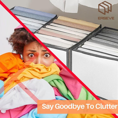 7-Grid Closet Organizers and Storage Bins with Dividers for Clothes