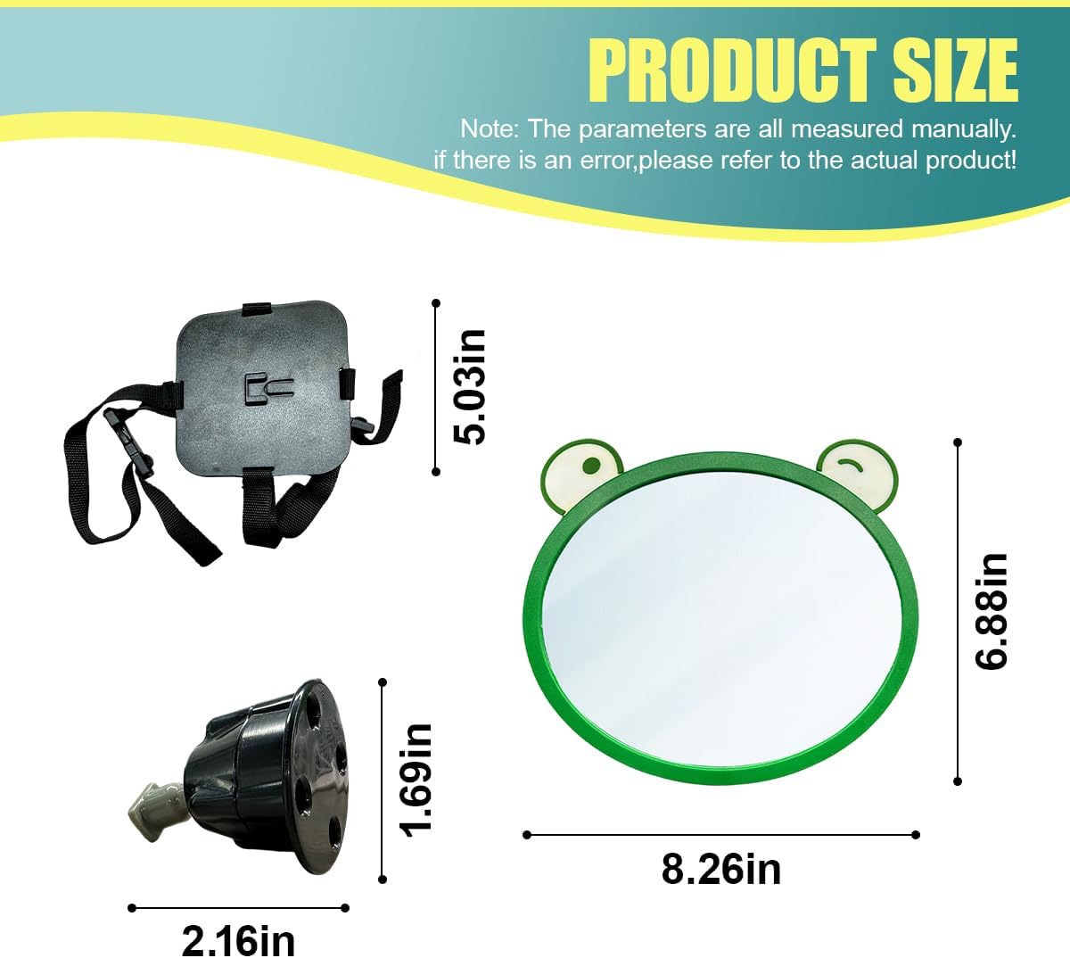 Baby Car Mirror, Rear Facing Backseat Infant View Accessory (Black)