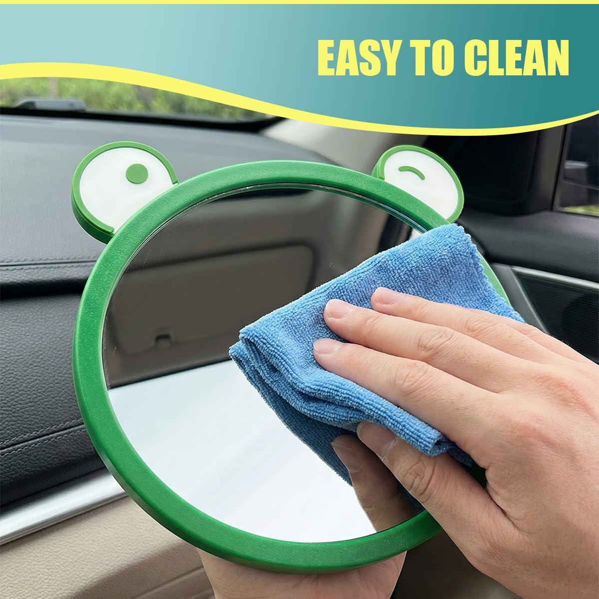 Baby Car Mirror, Rear Facing Backseat Infant View Accessory (Black)