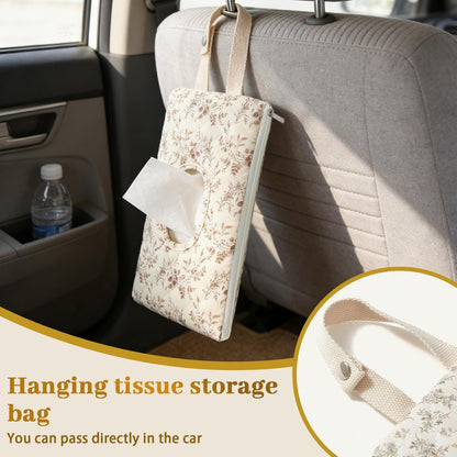 Portable Tissue Pouch‑Refillable Wet Wipes Case with Lanyard, for Home & Travel (Beige)