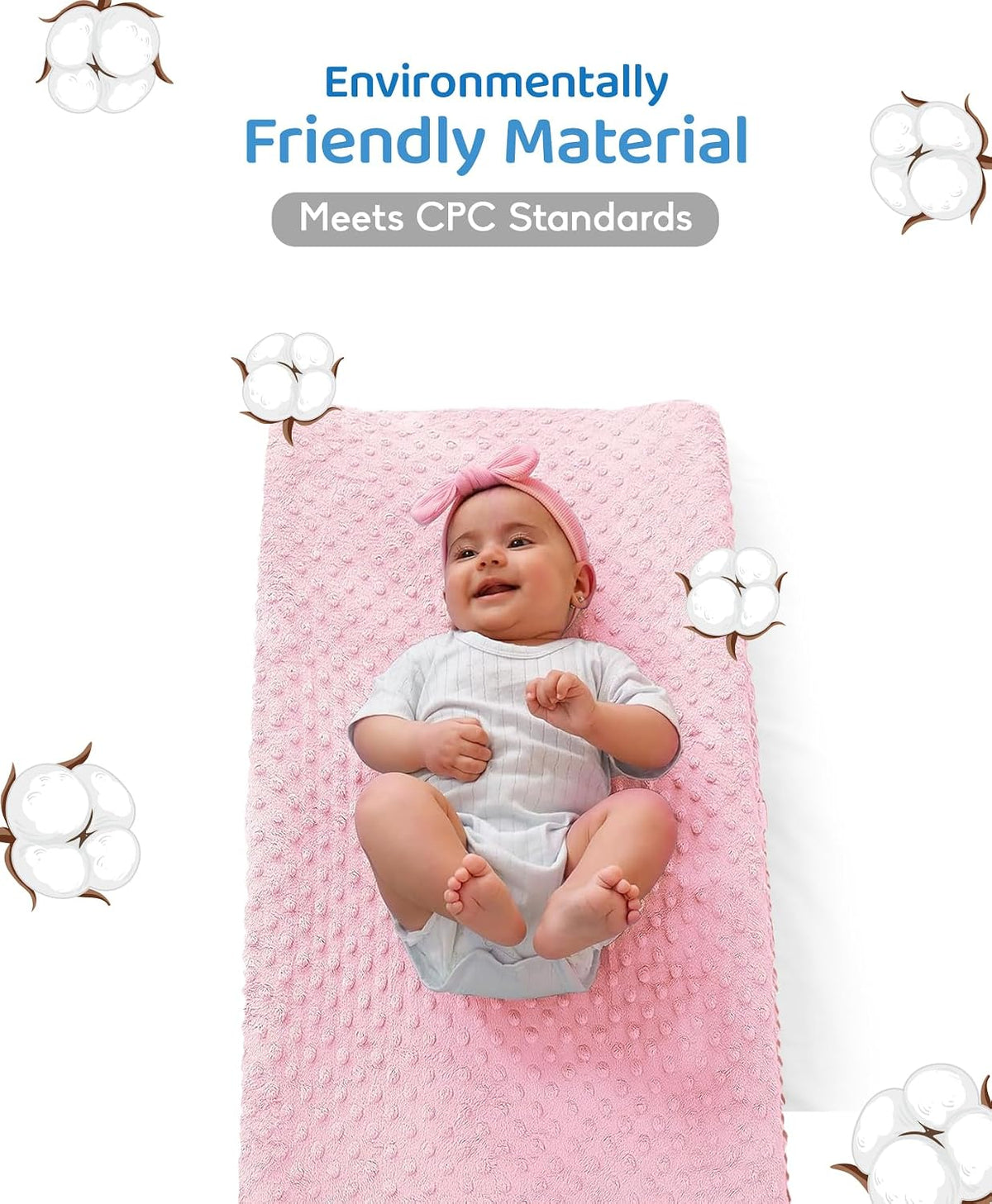 Compact Small Changing Pad with Cover - 27" X 16" Contoured Baby Diaper Changing Pad for Combo Crib with Changing Table-Waterproof & Hypoallergenic, Safety Strap with Quick-Release Buckle-Grey