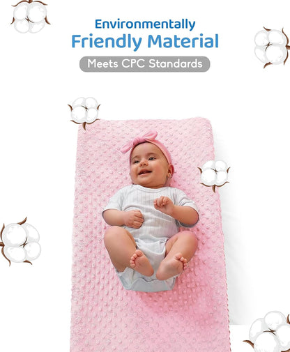 Compact Small Changing Pad with Cover - 27" X 16" Contoured Baby Diaper Changing Pad for Combo Crib with Changing Table-Waterproof & Hypoallergenic, Safety Strap with Quick-Release Buckle-Grey