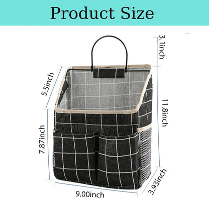 2 Pack Wall Hanging Storage Bag,Wall Hanging Organizer with Pockets, Hanging storage basket for Dormitory Bathroom Bedroom (Grey-upgraded)