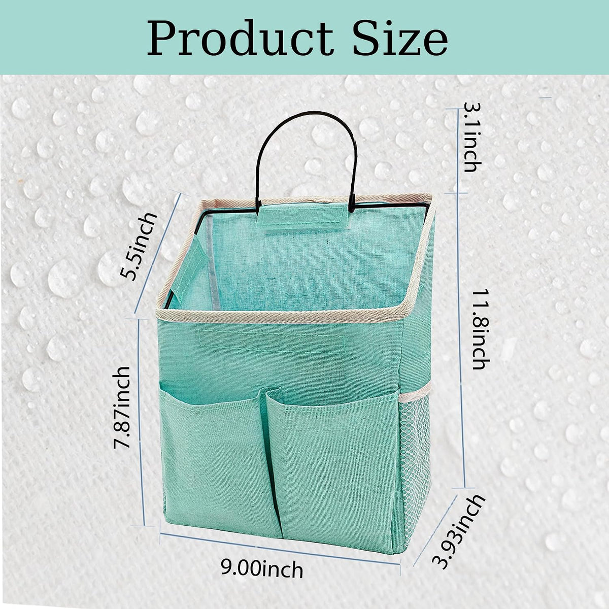 2 Pack Wall Hanging Storage Bag,Wall Hanging Organizer with Pockets, Hanging storage basket for Dormitory Bathroom Bedroom (Grey-upgraded)