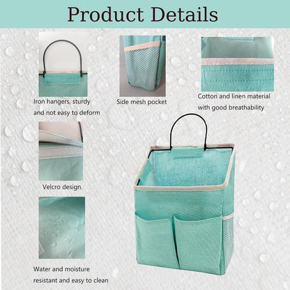 2 Pack Wall Hanging Storage Bag,Wall Hanging Organizer with Pockets, Hanging storage basket for Dormitory Bathroom Bedroom (Grey-upgraded)