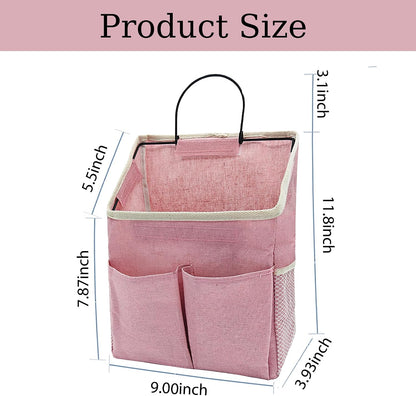 2 Pack Wall Hanging Storage Bag,Wall Hanging Organizer with Pockets, Hanging storage basket for Dormitory Bathroom Bedroom (Grey-upgraded)