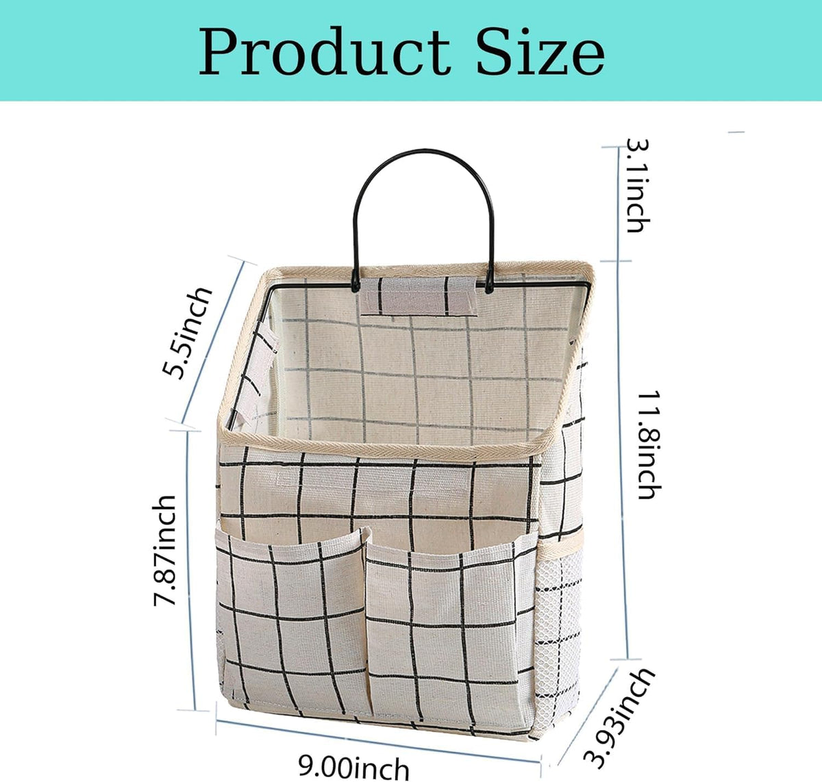 2 Pack Wall Hanging Storage Bag,Wall Hanging Organizer with Pockets, Hanging storage basket for Dormitory Bathroom Bedroom (Grey-upgraded)