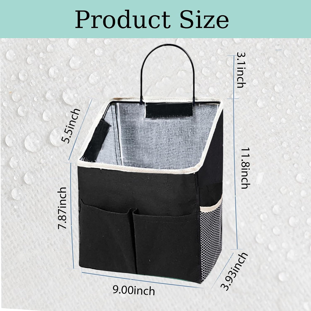 2 Pack Wall Hanging Storage Bag,Wall Hanging Organizer with Pockets, Hanging storage basket for Dormitory Bathroom Bedroom (Grey-upgraded)