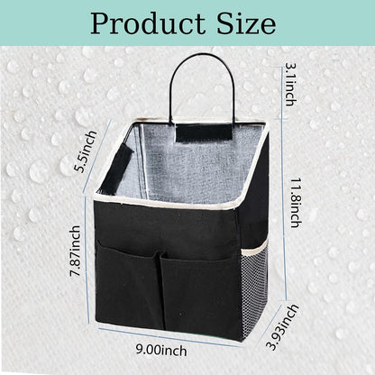 2 Pack Wall Hanging Storage Bag,Wall Hanging Organizer with Pockets, Hanging storage basket for Dormitory Bathroom Bedroom (Grey-upgraded)