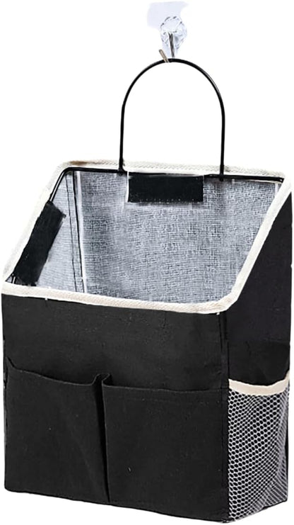 2 Pack Wall Hanging Storage Bag,Wall Hanging Organizer with Pockets, Hanging storage basket for Dormitory Bathroom Bedroom (Grey-upgraded)