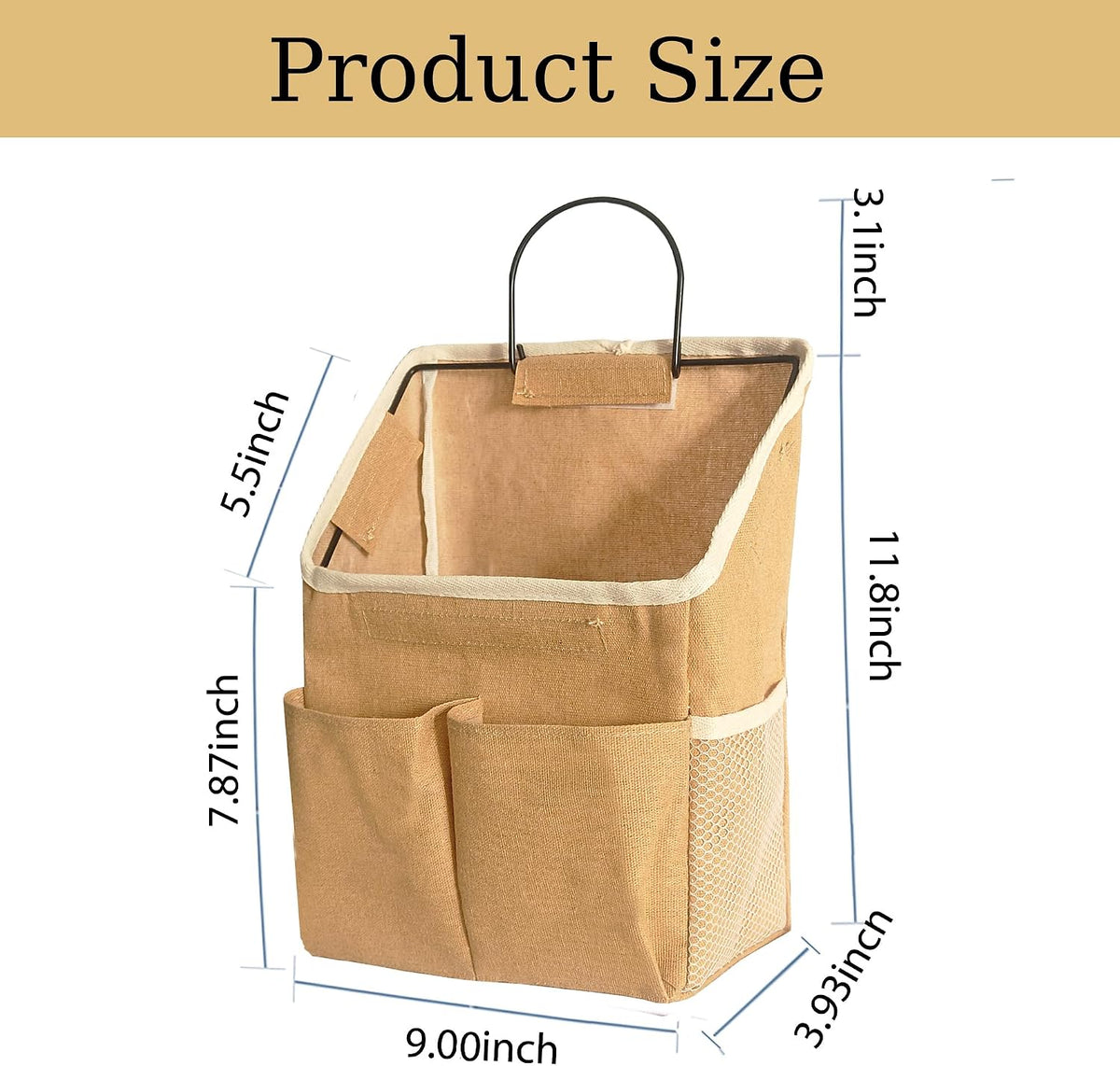 2 Pack Wall Hanging Storage Bag,Wall Hanging Organizer with Pockets, Hanging storage basket for Dormitory Bathroom Bedroom (Grey-upgraded)