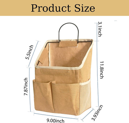 2 Pack Wall Hanging Storage Bag,Wall Hanging Organizer with Pockets, Hanging storage basket for Dormitory Bathroom Bedroom (Grey-upgraded)