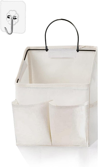 2 Pack Wall Hanging Storage Bag,Wall Hanging Organizer with Pockets, Hanging storage basket for Dormitory Bathroom Bedroom (Grey-upgraded)