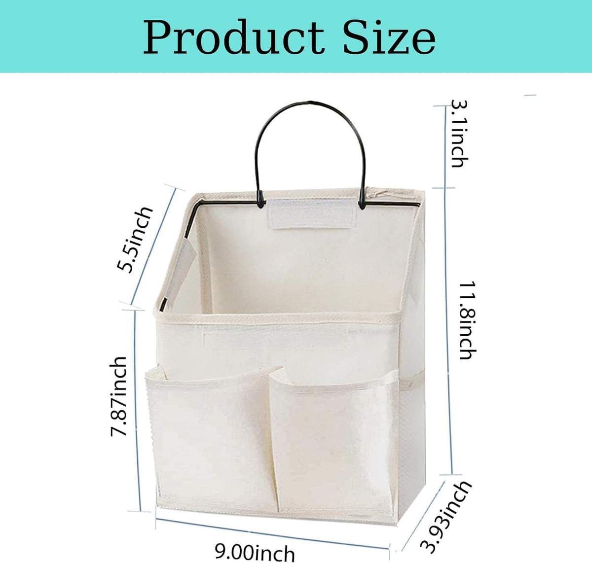 2 Pack Wall Hanging Storage Bag,Wall Hanging Organizer with Pockets, Hanging storage basket for Dormitory Bathroom Bedroom (Grey-upgraded)