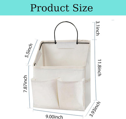 2 Pack Wall Hanging Storage Bag,Wall Hanging Organizer with Pockets, Hanging storage basket for Dormitory Bathroom Bedroom (Grey-upgraded)