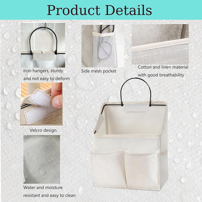 2 Pack Wall Hanging Storage Bag,Wall Hanging Organizer with Pockets, Hanging storage basket for Dormitory Bathroom Bedroom (Grey-upgraded)