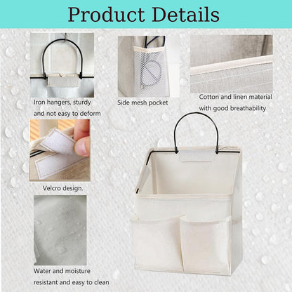 2 Pack Wall Hanging Storage Bag,Wall Hanging Organizer with Pockets, Hanging storage basket for Dormitory Bathroom Bedroom (Grey-upgraded)